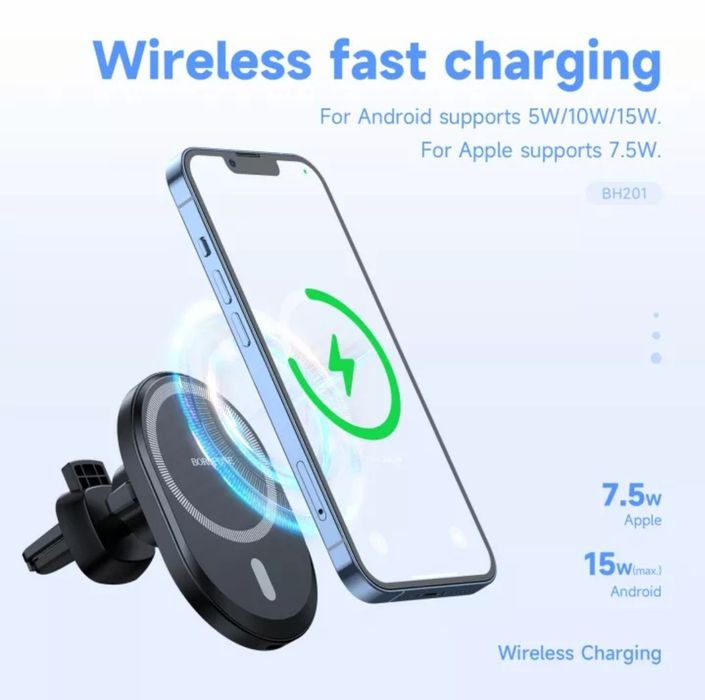 Borofone BH201 Магнитный Авто Держатель MagSafe 15W For iPhone 14 & 15