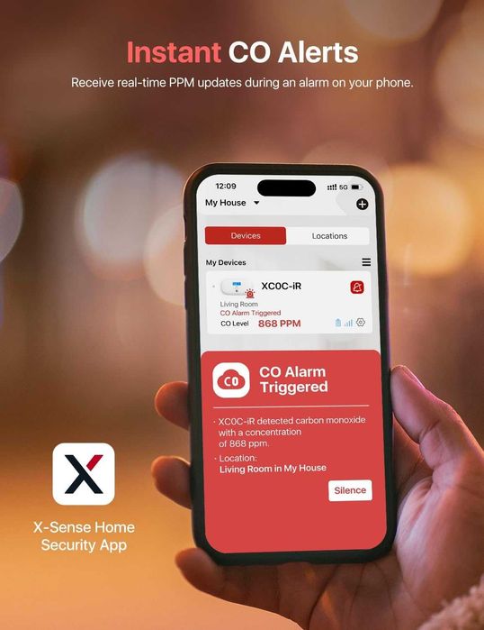 X-Sense Smart Carbon Monoxide Detector – детектор за въглероден оксид