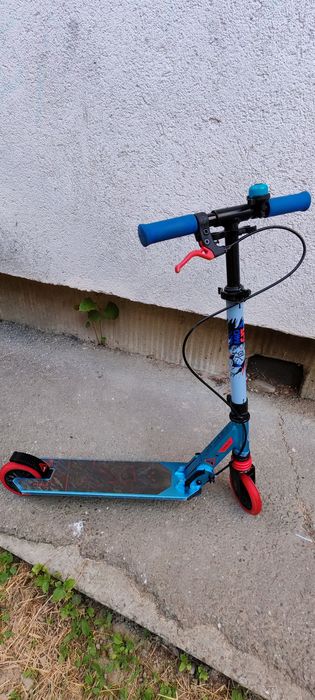 Trotinetă cu Suspensie şi Frână pe Ghidon Mid 5 Albastru Copii - OXELO + set de protecție Xs