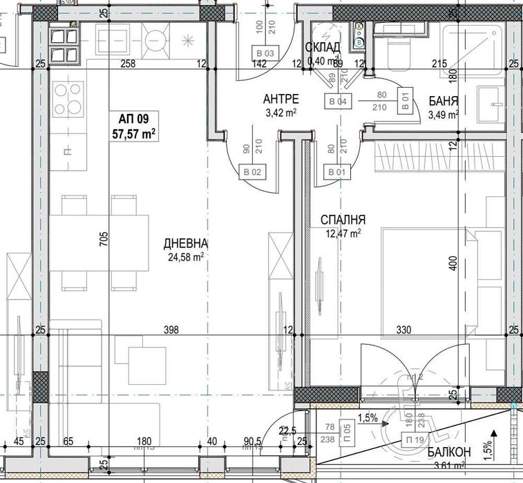 Продава се Двустаен апартамент в София, Света Троица - 67 кв.м за 2534 €/кв.м - Снимка #4