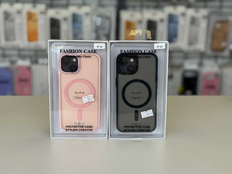 Husă cu MagSafe Fumurie , folie, cablu, încărcător iPhone 14/13