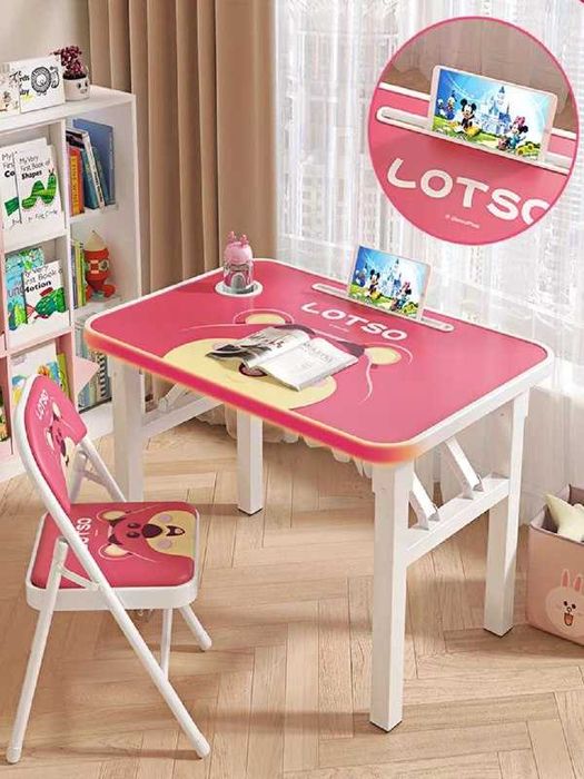 Детский стол и стул, регулируемая высота, детская парта