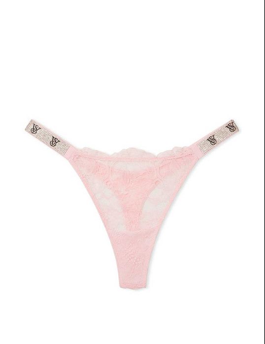 Victoria's Secret - Chiloti Tanga din Satin, Dantela cu pietre VS.