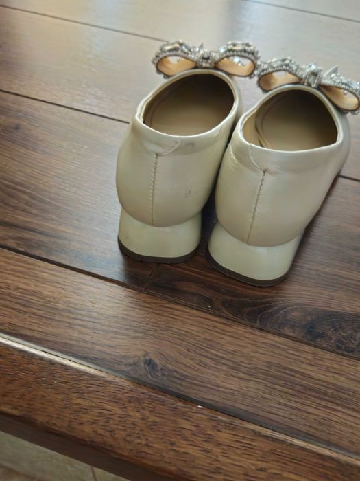 Balerini bej cu fundita piele naturală marimea 34