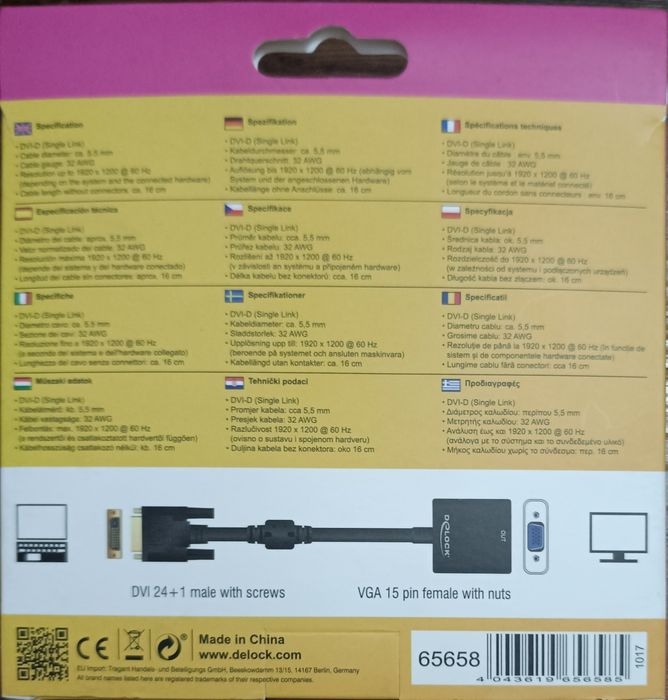 Adaptor DeLock de la DVI-D la VGA