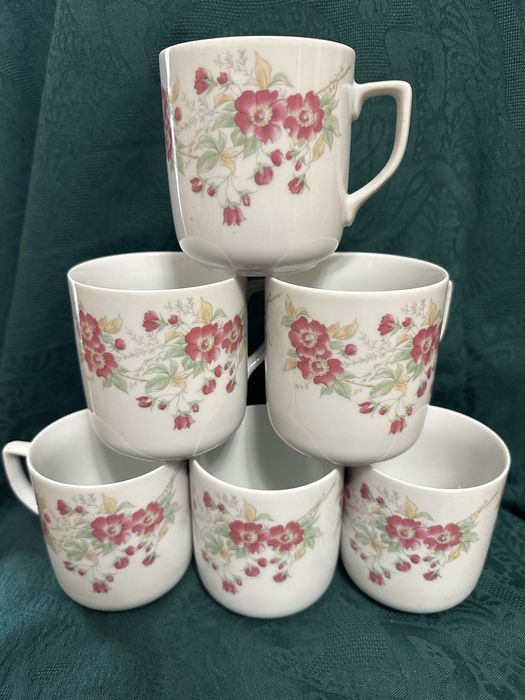 Чешки розов порцелан-големи чаши мъг за кафе, чай и Royal Dux Bohemia