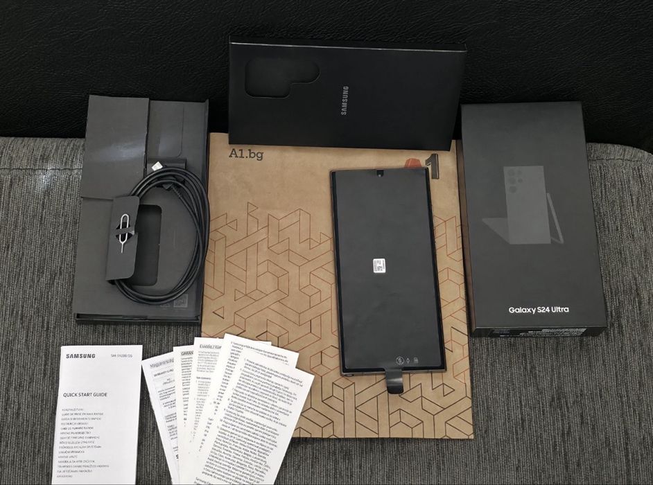 КАТО НОВ 512GB Samsung S24 Ultra Гаранция от A1 до 2026г. Black