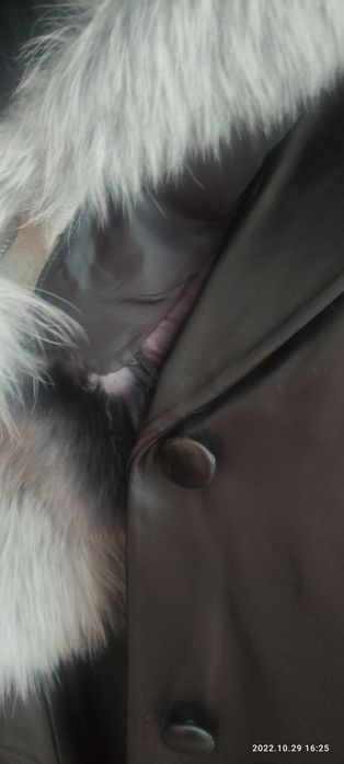 Плащ зимний кожаный