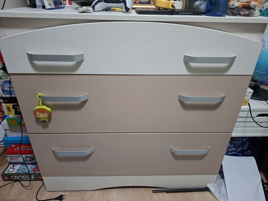 Set mobilier cameră copil – pat , dulap si comoda cu cant ABS