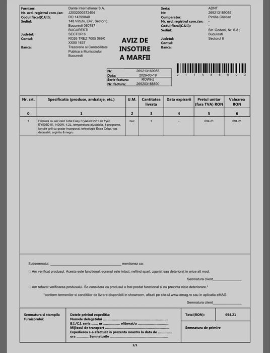 Friteuza Tefal Easy Fry&Gril, EY505D15