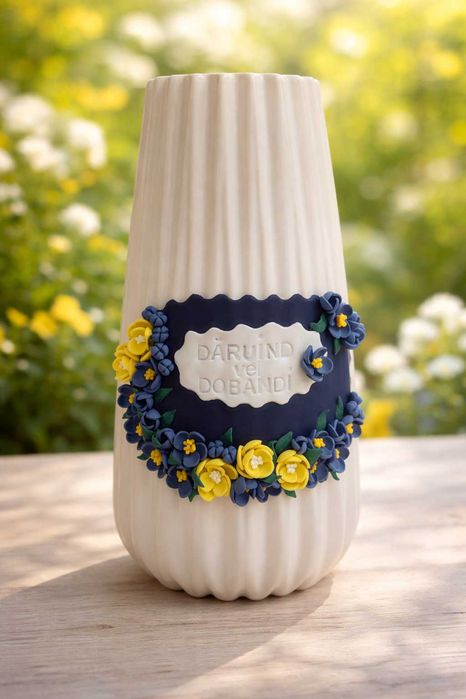 Vaza flori-fimo-lut polimeric