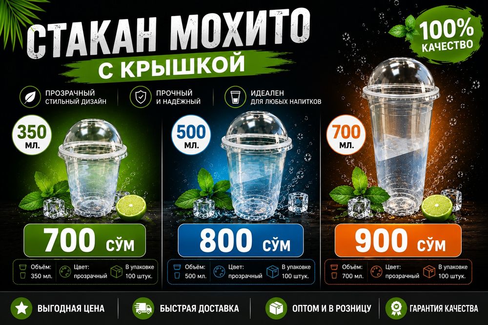 Пластик стакан. Мохито стакан