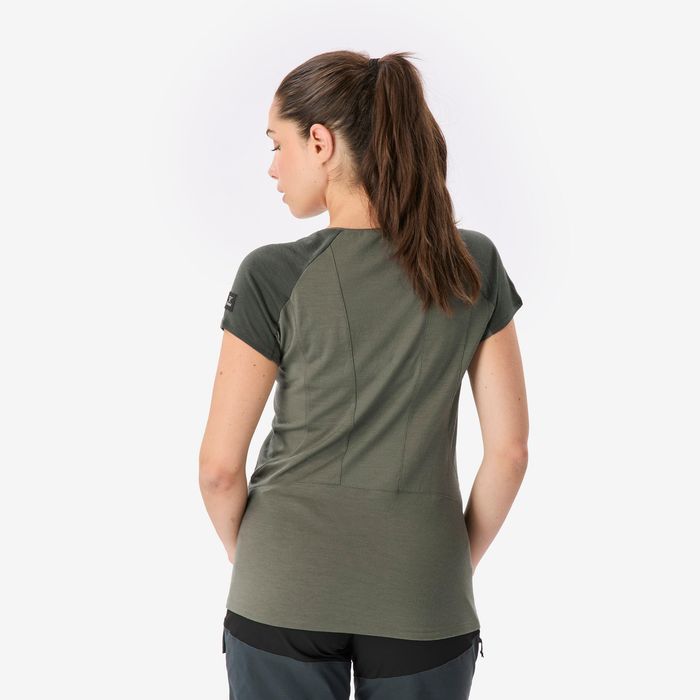 Tricou de trekking din lână merinos, - produs resigilat Decathlon