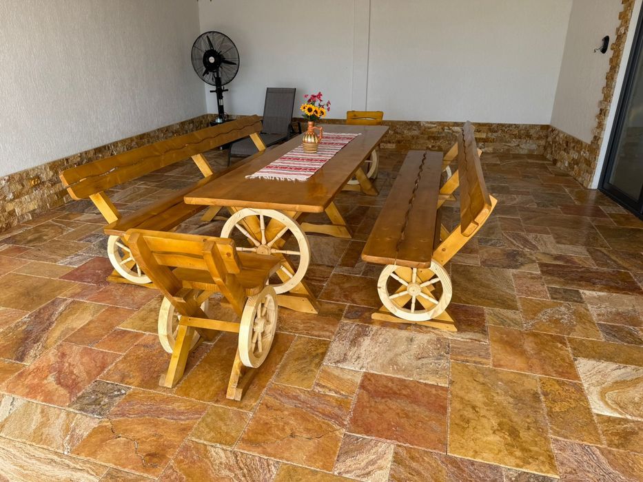 Leagan rustic din lemn masiv / balansoar lemn