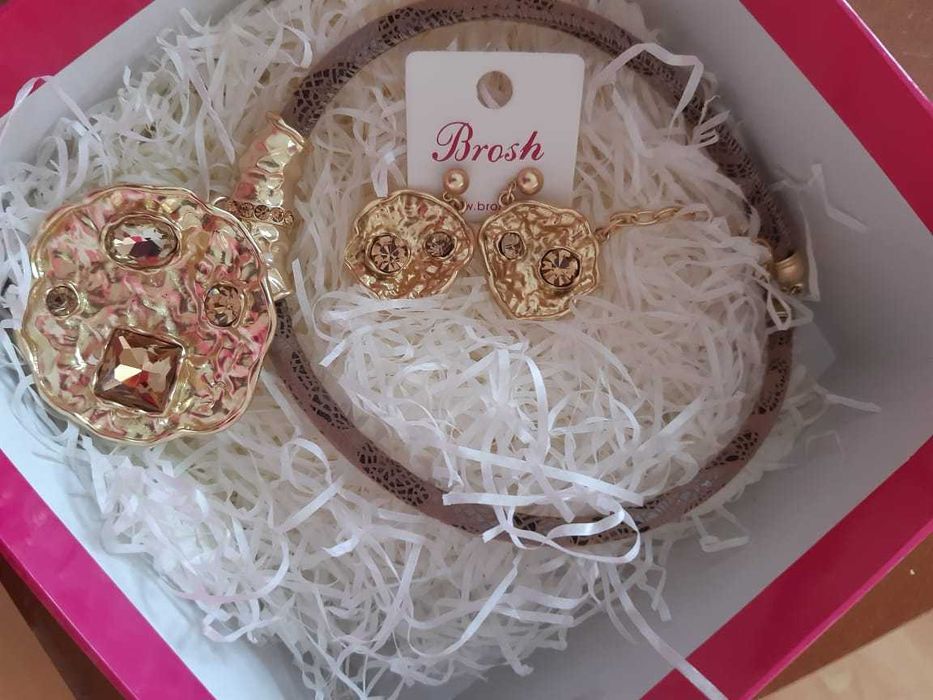 Комплект бижутерии "Брызги шампанского" (серьги+колье)