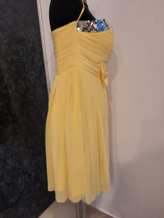 Rochie voal top galbena marime 40 paiete