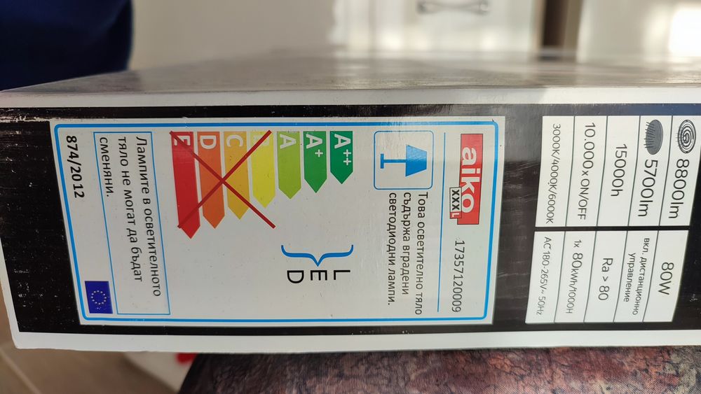 НОВ Лед плафон  80 W 3D LED ПЛАФОНИЕРА 80W