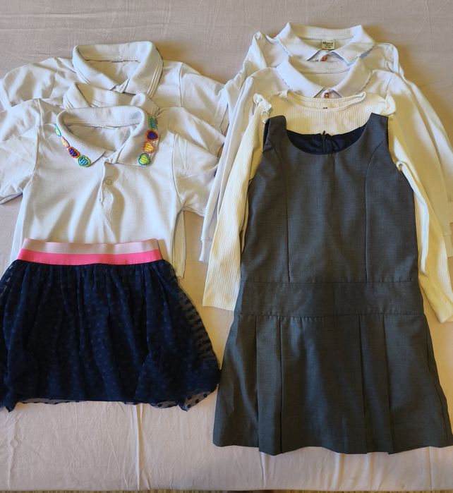 lot 6 tricouri fusta si rochie scoala fete 116-122 6-7ani