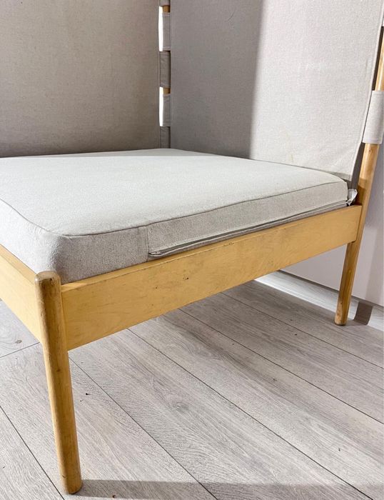 Fotoliu Colț Din Lemn Masiv tip Lounge Corner; Fotoliu Panouri Textile