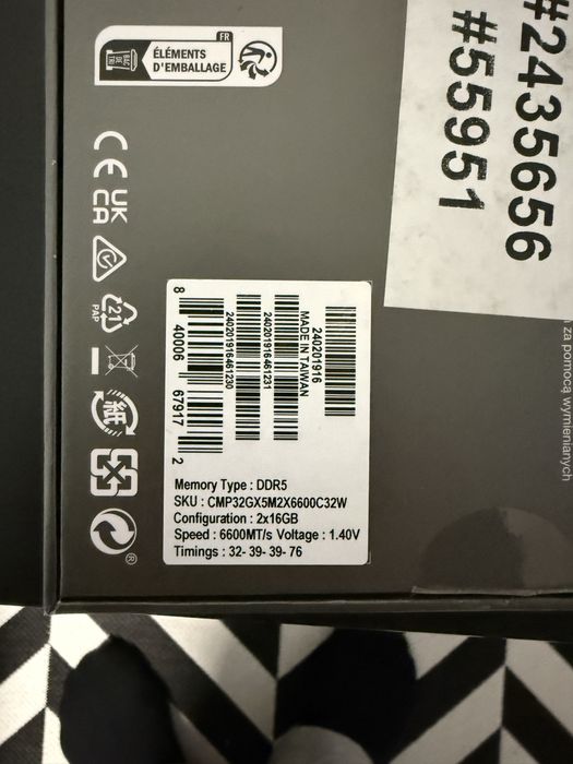 Kit 32gb DDR5 Corsair Dominator Titanium