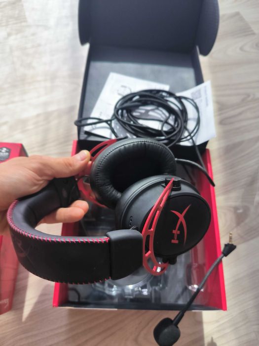 Casti Gaming HyperX Cloud Alpha Red, surround, multiplatforma, 3.5mm