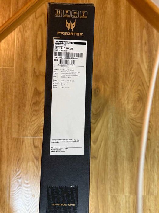 Новый игровой ноутбук Acer/Predator Helios Neo 16