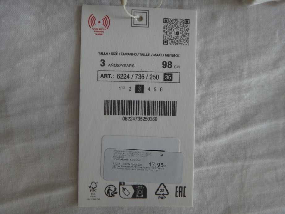 Нови тениска и блуза ZARA размер 98 с къс и дълъг ръкав