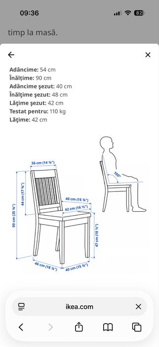 Set masa extensibila Ikea Bjursta si 4 scaune