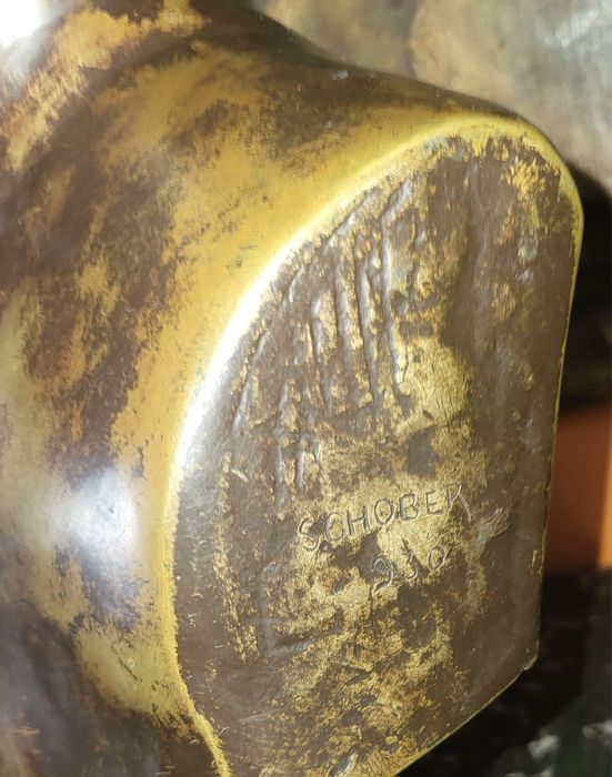 Bust Copil Bronz semnat