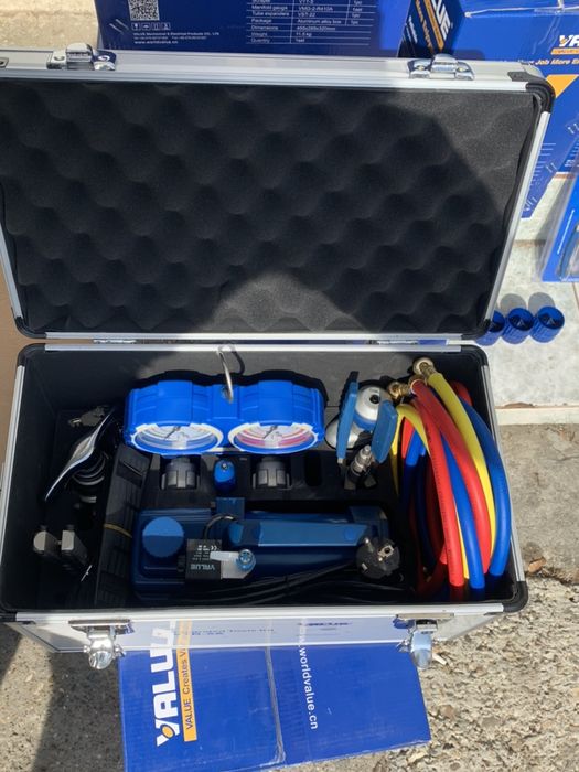 Trusa frigotehnistului value vtb-5a-r32 noua pompa manometre pompa vacuum vid trusa bercluit largitor teava geanta frigmacool magazin frigotehnie
