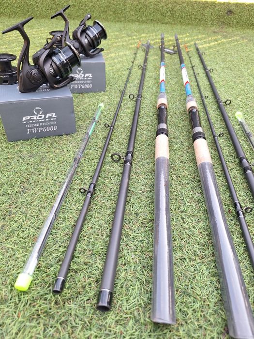 Set 2  Feeder Pro FL ROYAL 3,9m 3+3 varfuri + 2 Feeder Wind Pro FWP 60