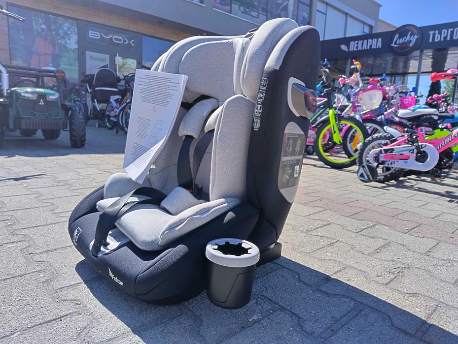 MONI Стол за кола с поставка FALCON 76-150см сив