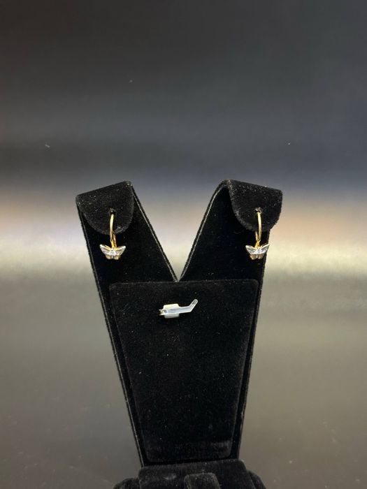 Золото 585  Серьги Масса: 1.08