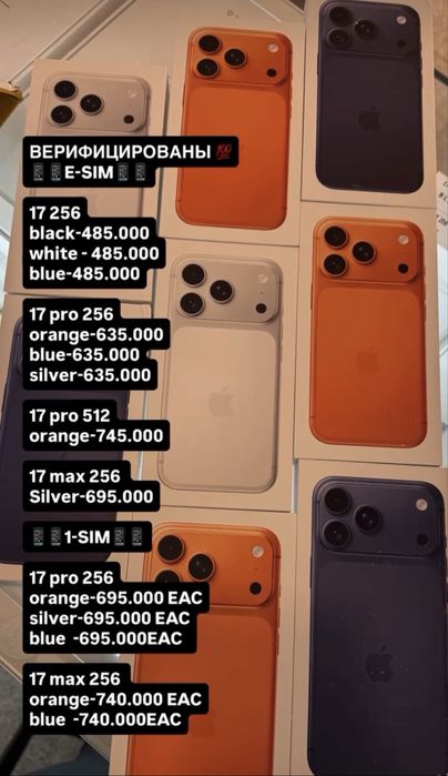 iPhone 17 Pro Max 256 GB eSIM Белый