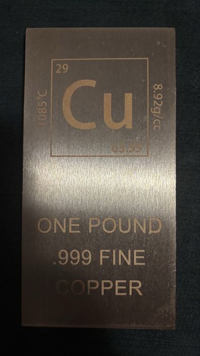 Медно кюлче - 1 паунд (~453гр) 99.9