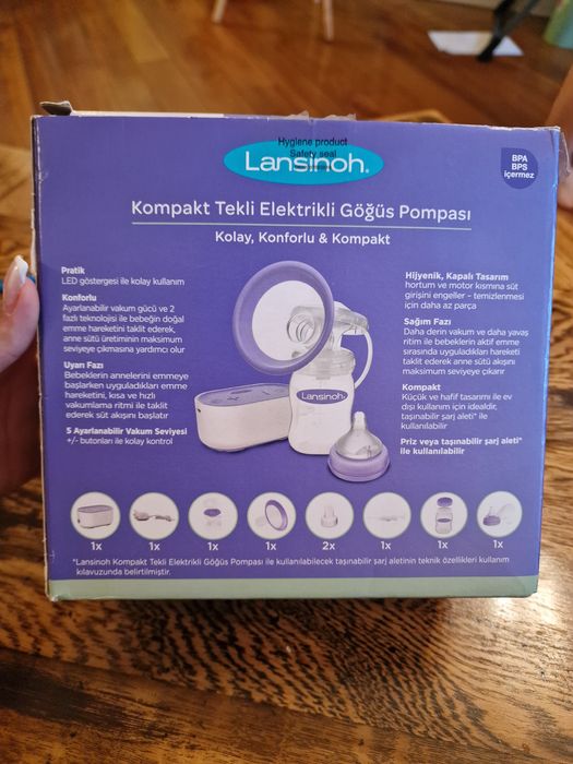 Единична електрическа помпа за кърма Lansinoh