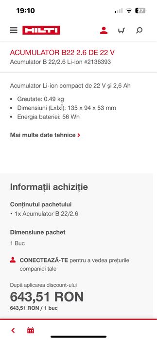 Filetante Hilti SF BT-A22/SF 2-A12 /ST 1800-A22-Noi