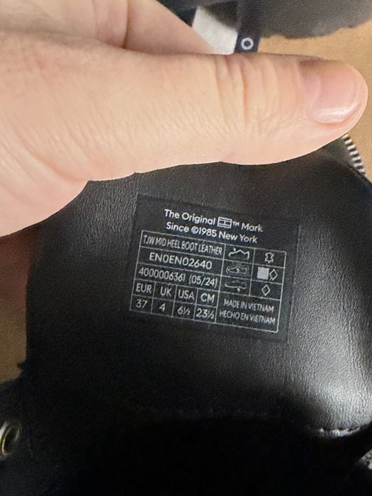 Tommy Jeans ghete cu tocuri si fermoar din piele neagra marimea 37 noi