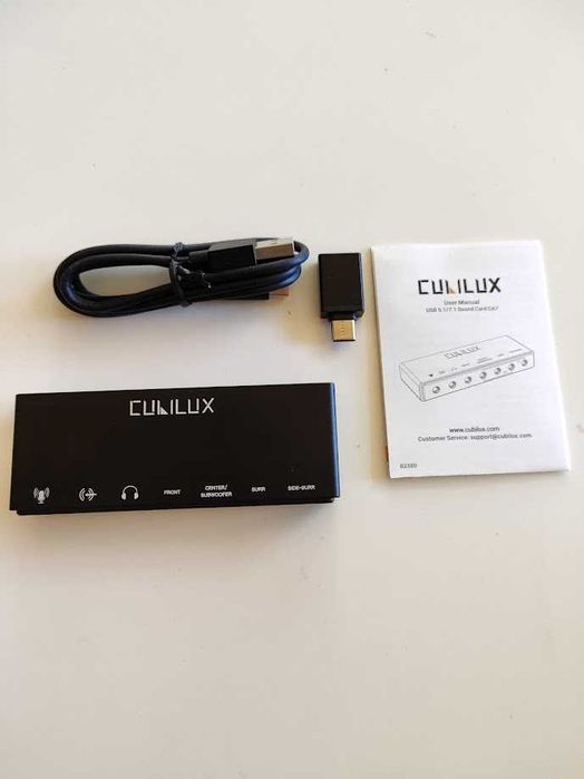 Външна USB звукова карта Cubilux 7.1, 48kHz–384kHz, Line-In и микрофонен вход
