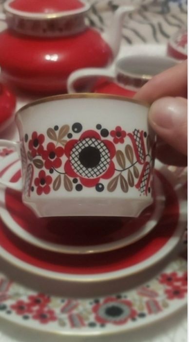Красный Фарфор Сервиз  ГДР