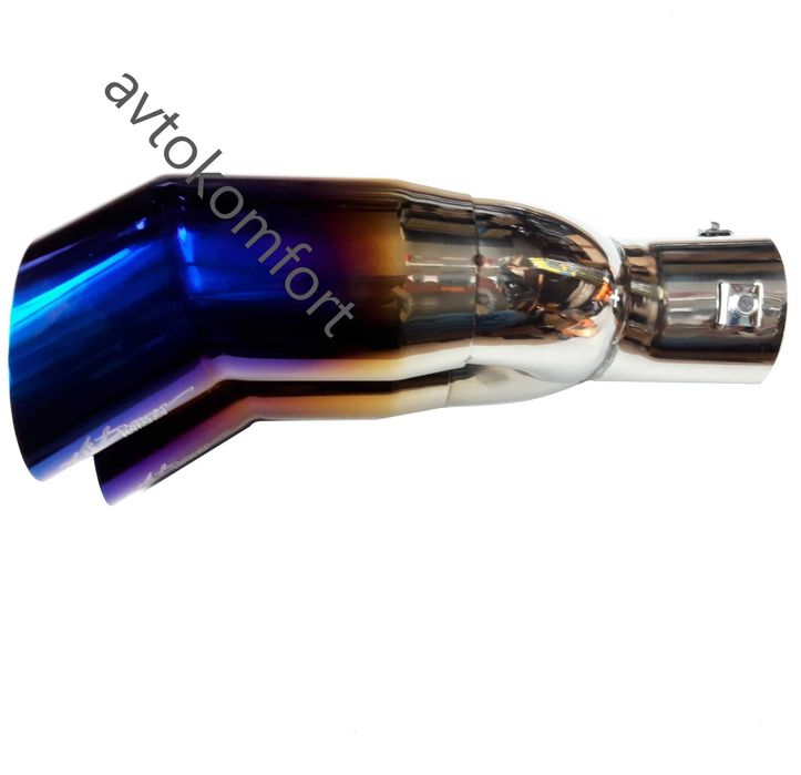 Син Опушен Никел Накрайник За Ауспух Двоен