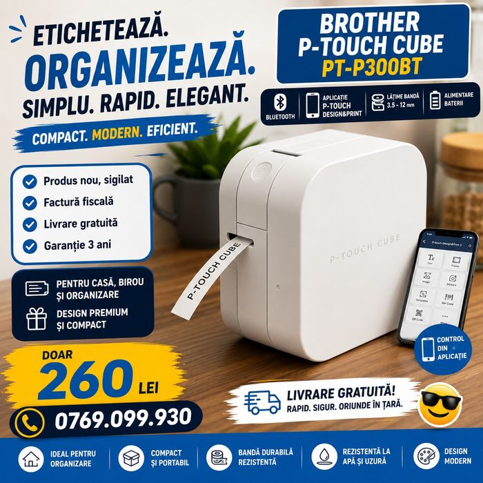 Brother P-touch CUBEPT-P300BT | Produs nou, sigilat | Livrare gratuita