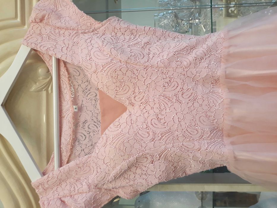 Rochie de vara scurta tulle noua roz babydoll S