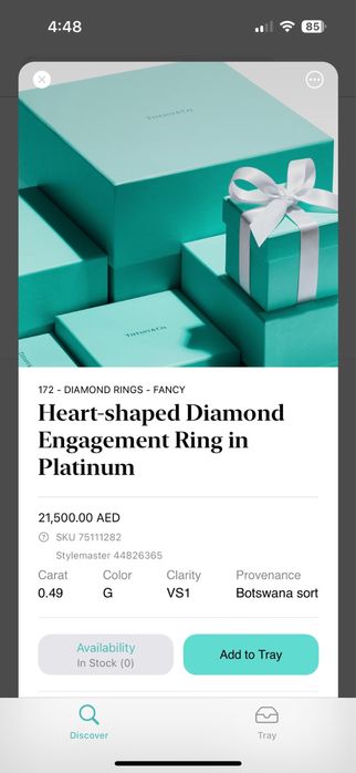 Помолвочное кольцо Tiffany original