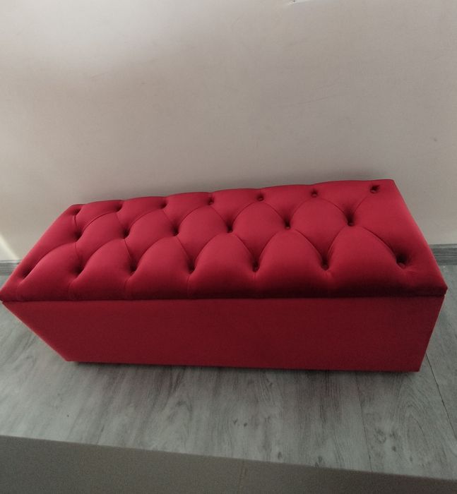 Bancheta, băncuță catifea rosu,lada pentru pat cu spatiu depozitare