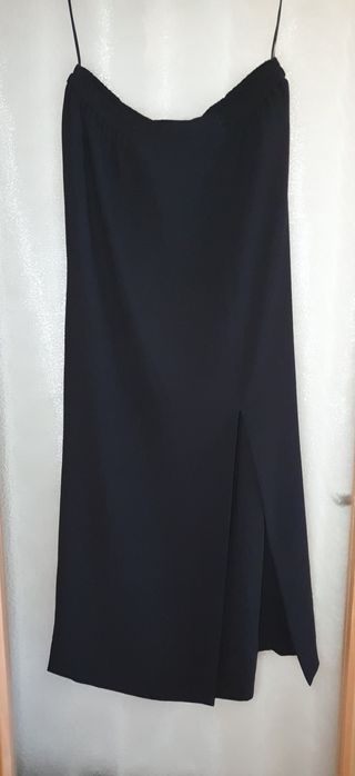 Дълга черна пола с цепка р. S/M