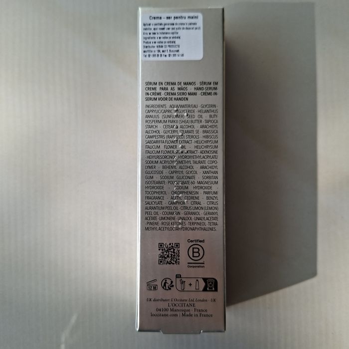 L'Occitane 
L'Occitane Immortelle Divine – Ser în cremă pentru mâini 75 ml, Shea
L'Occitane Immortelle Divine – Ser în cremă pentru mâini 75 ml, Shea