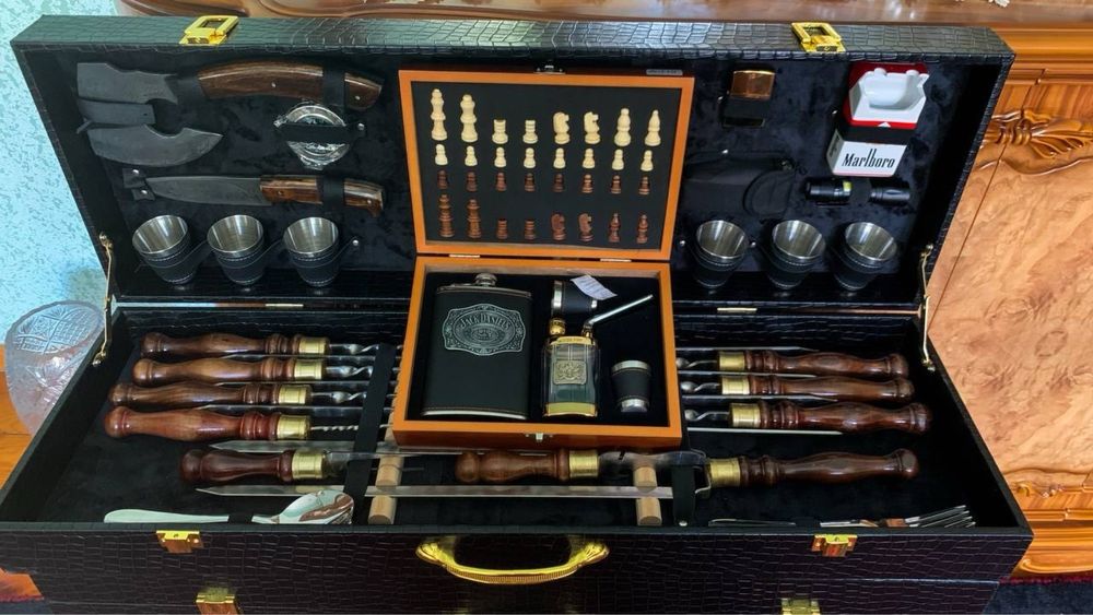 Походный и Подарочный набор для мангала с шампурами