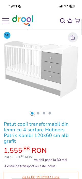 Patut bebelus transformabil 3 in 1