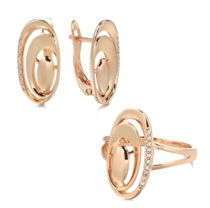 Seturi de bijuterii antialergice placate cu aur roz de 14k